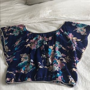 Blue floral blouse